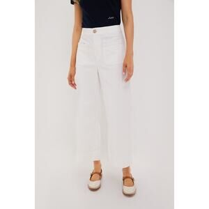 TUCKERNUCK White Chino Wide Leg Stretch Davis Pants Size 6 NWT